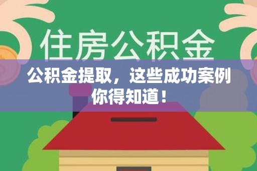 颍泉公积金提取，这些成功案例你得知道！